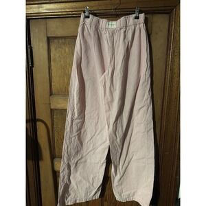 Studio Seven Lounge Pant Red Striped Size Medium 100% Cotton